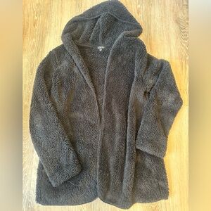Timing Gray Hooded Cardigan Sweater